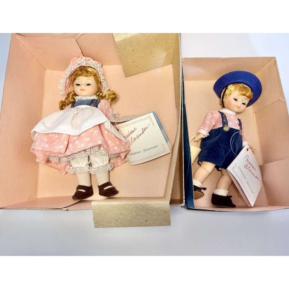 Madame Alexander Vintage 8" Dolls- Jack & Jill 455 456 With Boxes And Tags! LOT